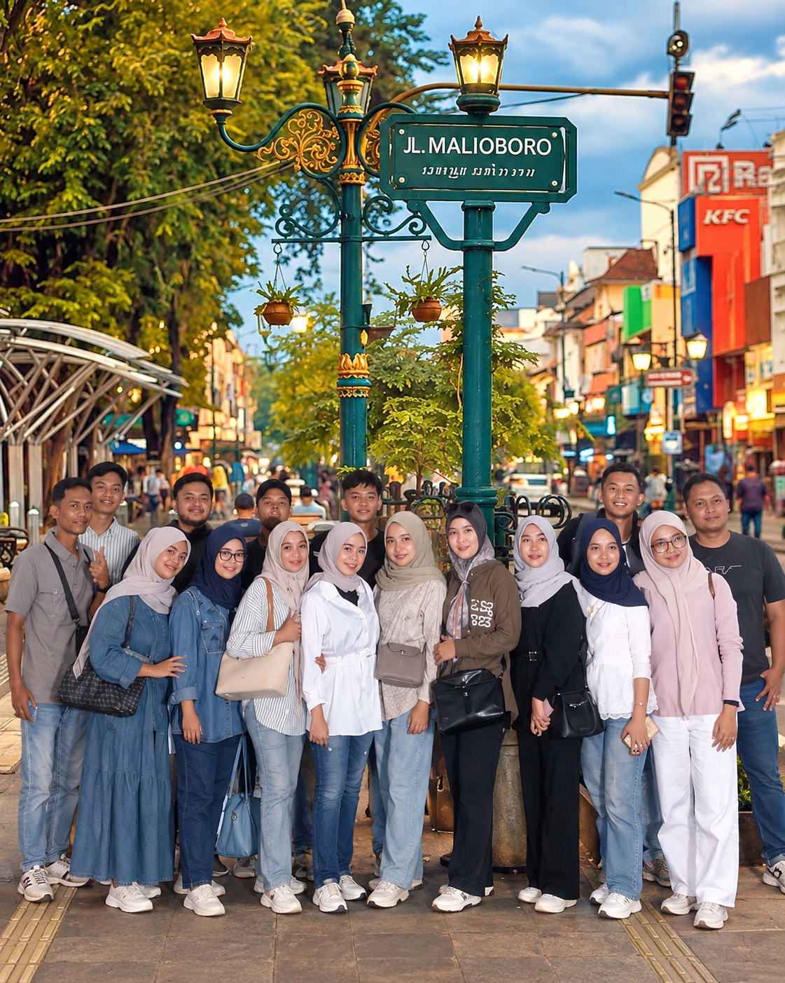 Group Tour at Malioboro Street, Yogyakarta